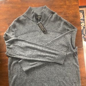 Banana Republic Luxe 1/4 Zip Sweater. Premium Luxe Yarn. Gray NWT Men XL
